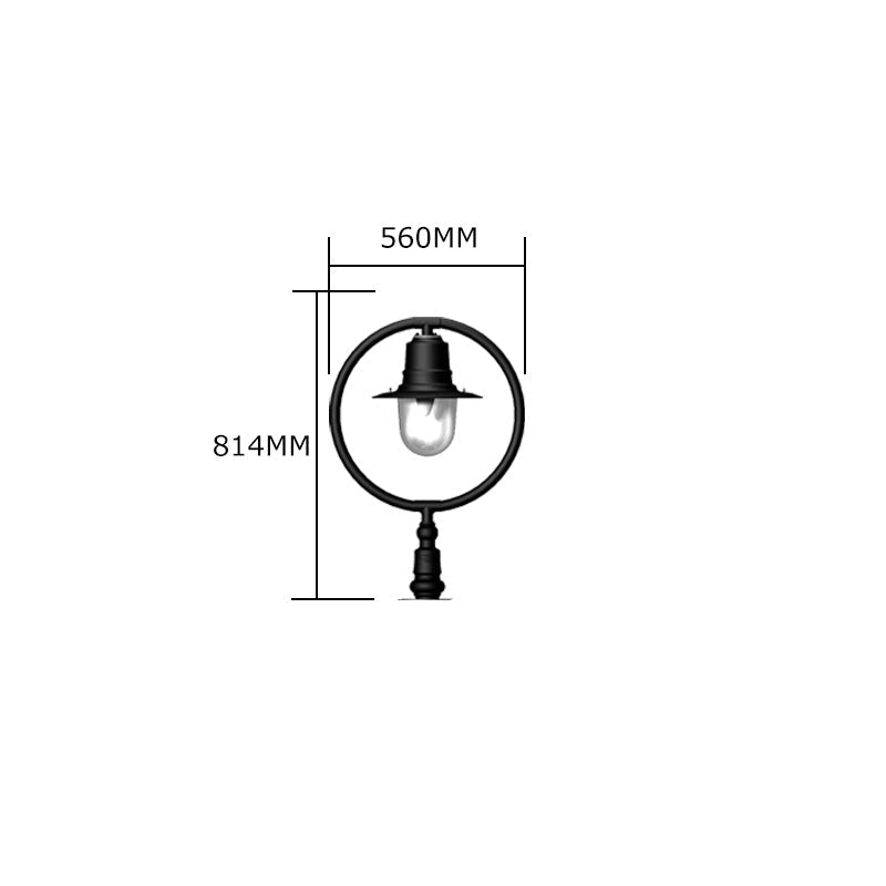 Classic railway style pier light for narrow pier caps 0.81m (H353)