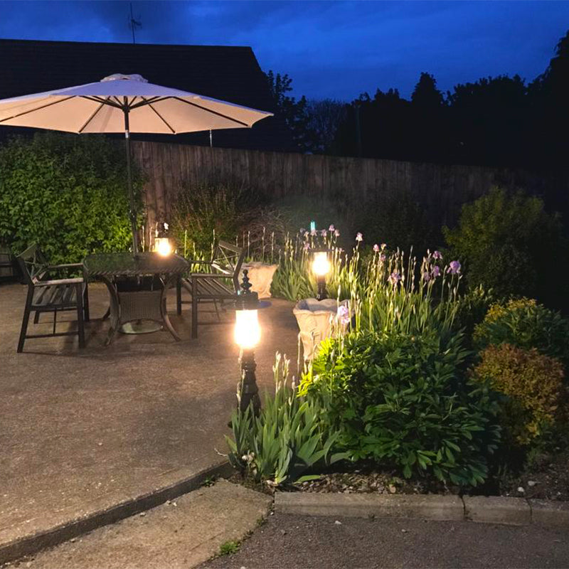 Georgian style pedestal light in cast iron and steel 0.98m (H408)