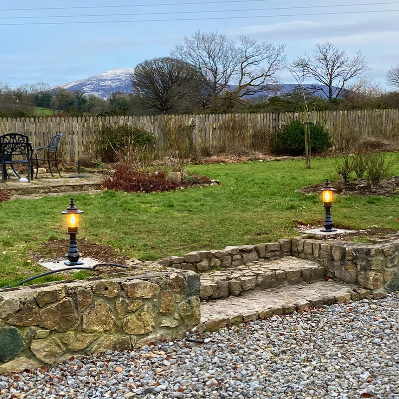 Georgian style pedestal light in cast iron and steel 0.62m (H409)