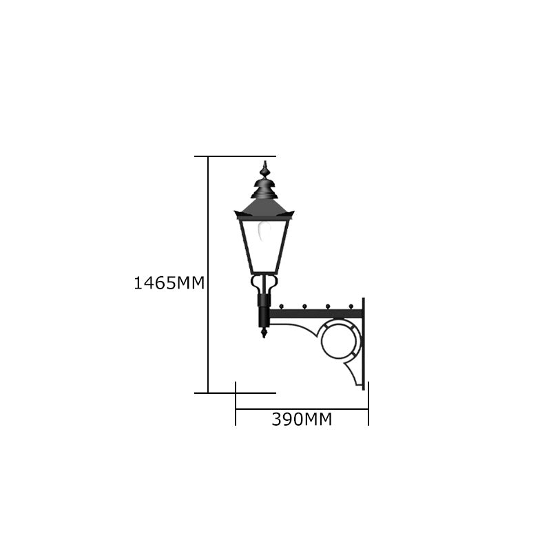 Large Victorian traditional in steel wall light 1.47m (H040)