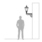 Victorian traditional cast iron wall light with decorative arm 0.97m (H041)