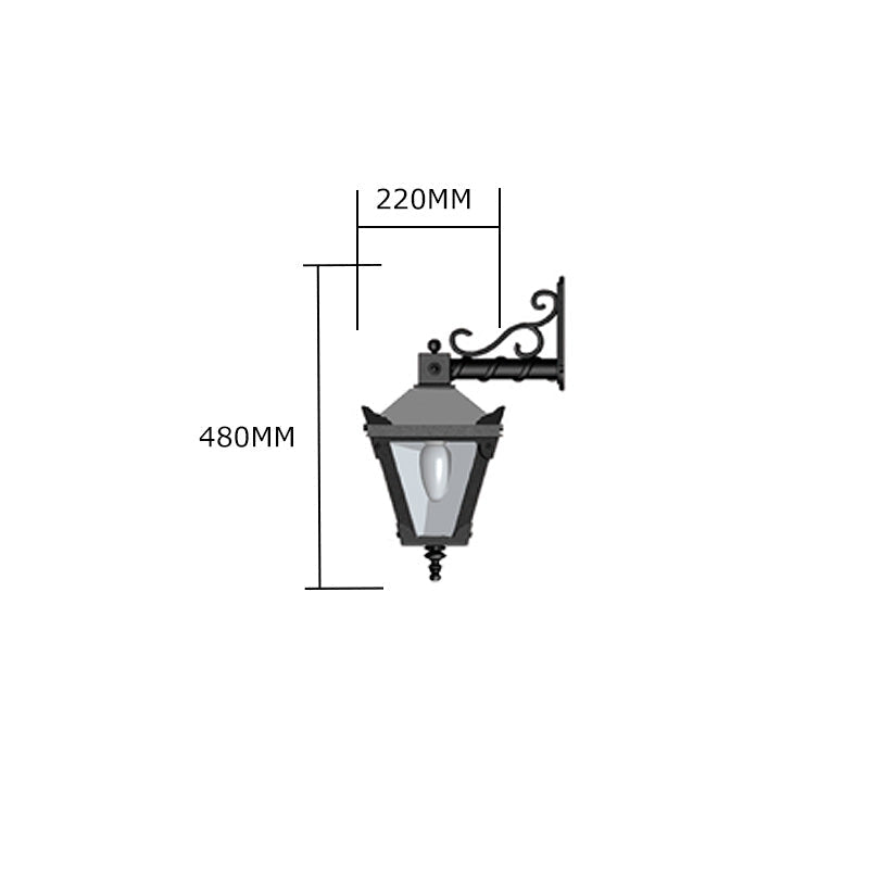 Victorian traditional cast iron downturned wall light 0.48m (H046)