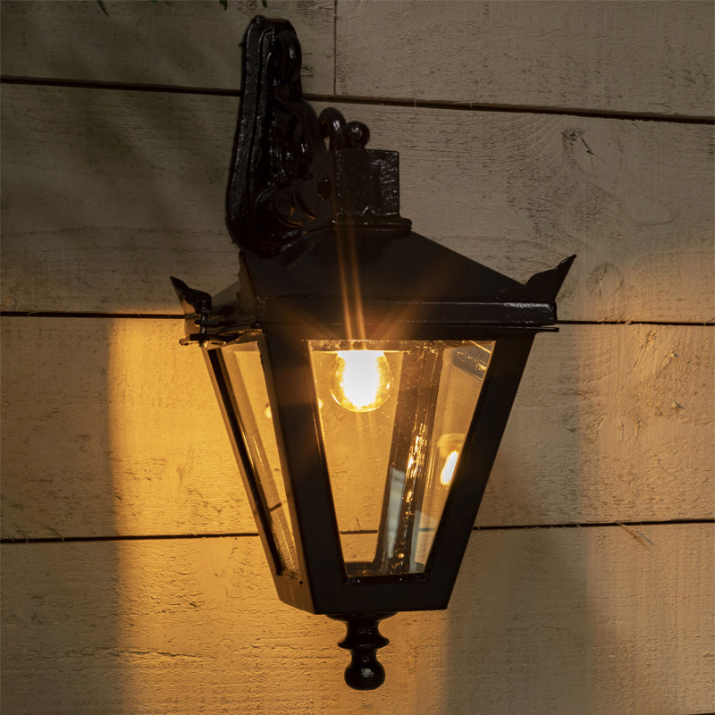 Victorian traditional cast iron downturned wall light 0.48m (H046)