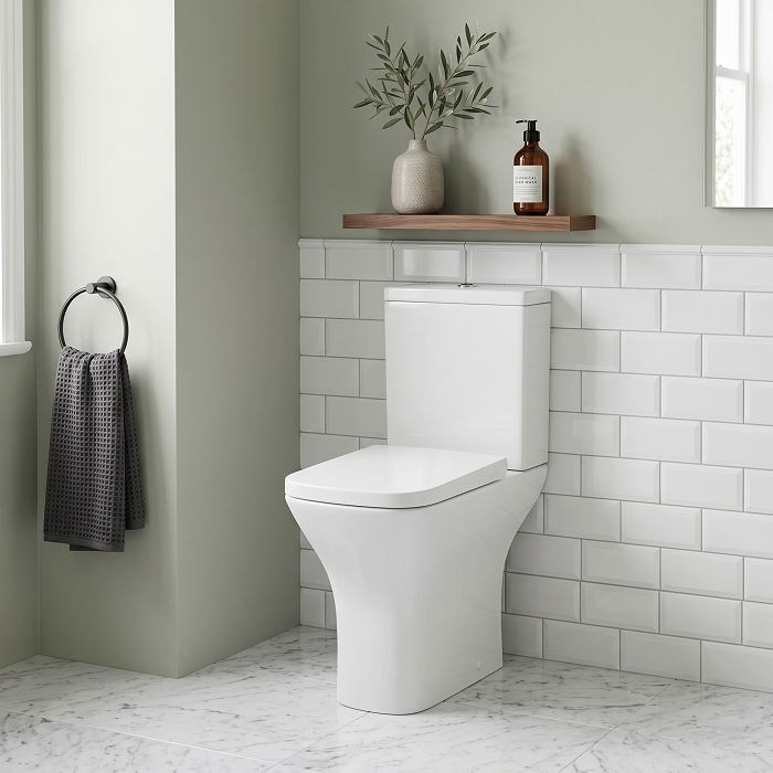 Venice Comfort Height Close Coupled Toilet with Cistern & Soft Close Seat - White