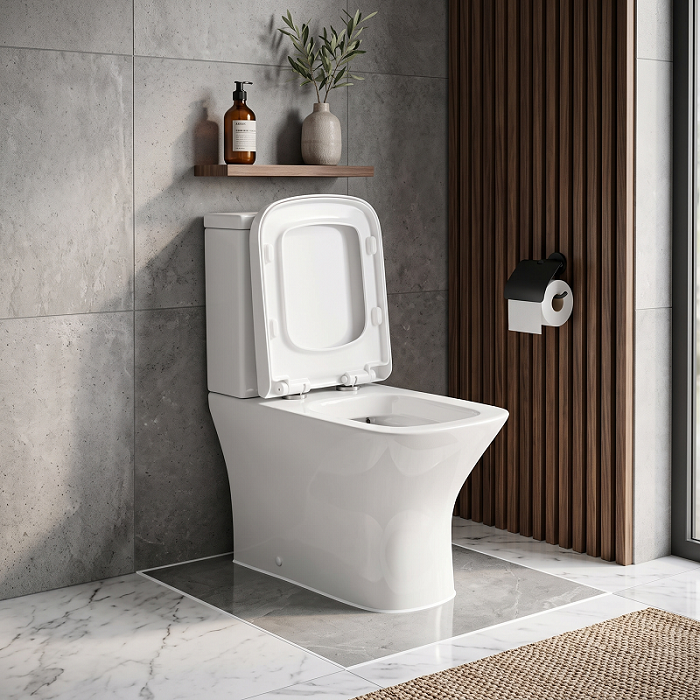 Venice Fully Shrouded Close Coupled Toilet with Cistern & Soft Close Seat - White