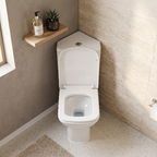 Venice Corner Close Coupled Toilet with Cistern & Soft Close Seat - White