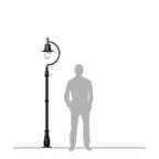 Vintage tear drop lamp post in copper, cast iron and steel 2.5m (H507C)