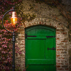 Vintage tear drop lamp post in copper, cast iron and steel 2.5m (H507C)