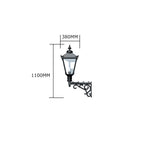 Victorian traditional cast iron wall light with decorative arm 1.1m in height (H841)