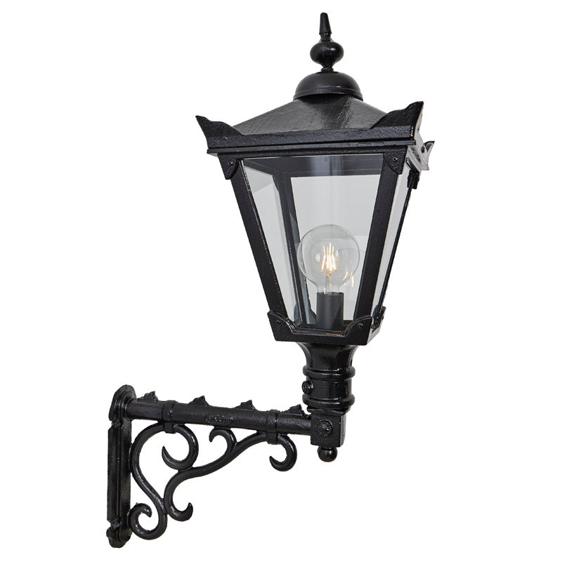 Victorian traditional cast iron wall light with decorative arm 1.1m in height (H841)
