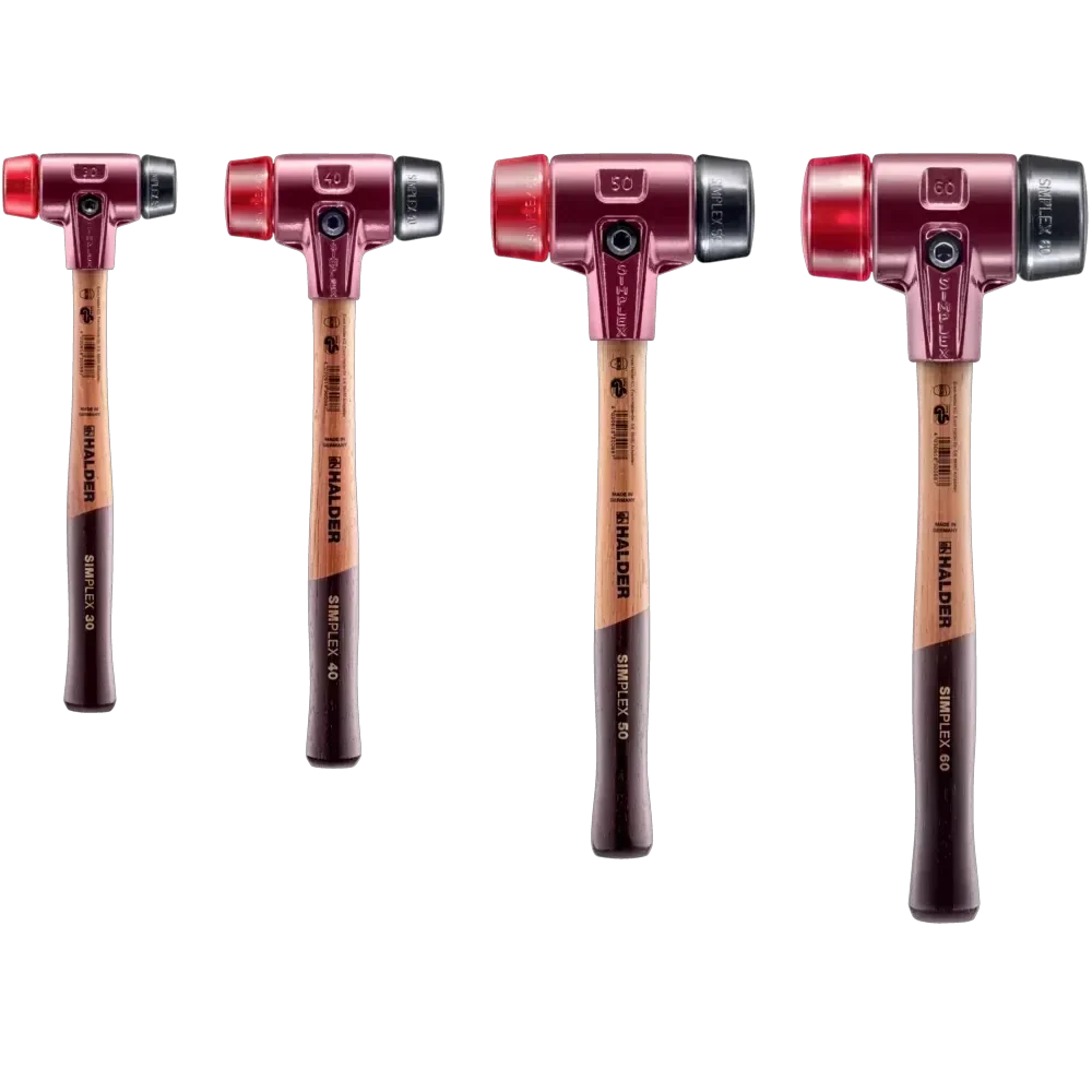Halder Simplex soft-face mallet, cast iron housing - Rubber Composition / Plastic