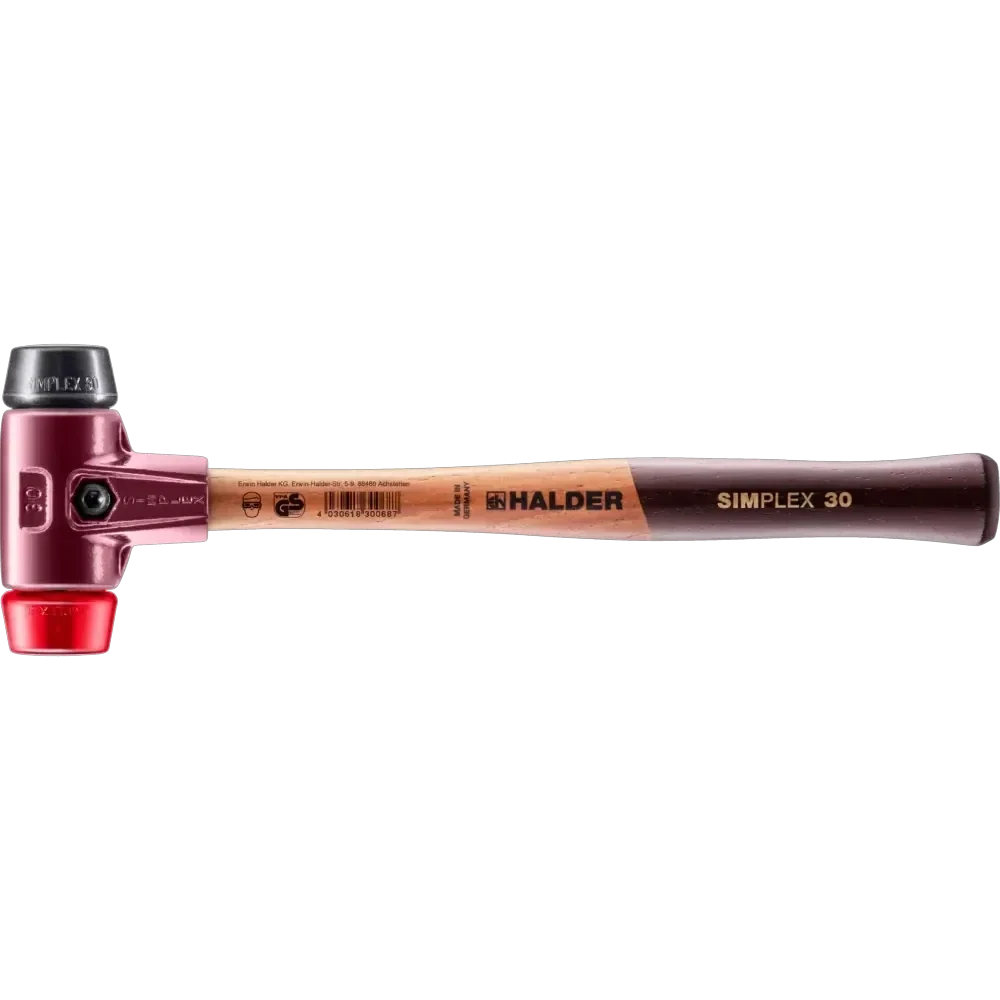 Halder Simplex soft-face mallet, cast iron housing - Rubber Composition / Plastic
