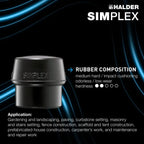 Halder Simplex soft-face mallet, cast iron housing - Rubber Composition / Plastic