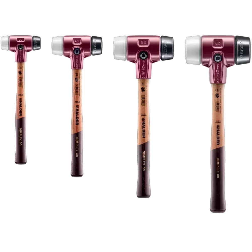 Halder Simplex soft-face mallet, cast iron housing - Rubber Composition / Superplastic