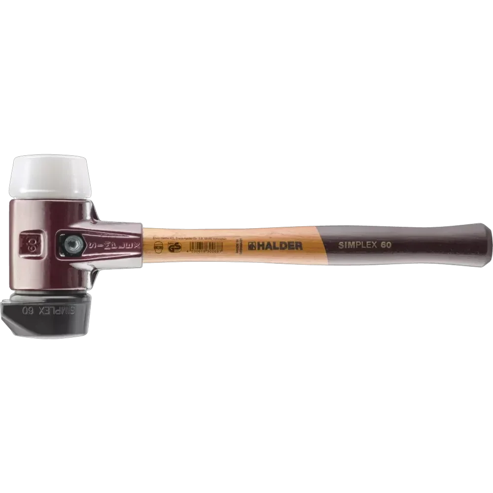 Halder Simplex soft-face mallet, cast iron housing - "Stand-Up" / Superplastic