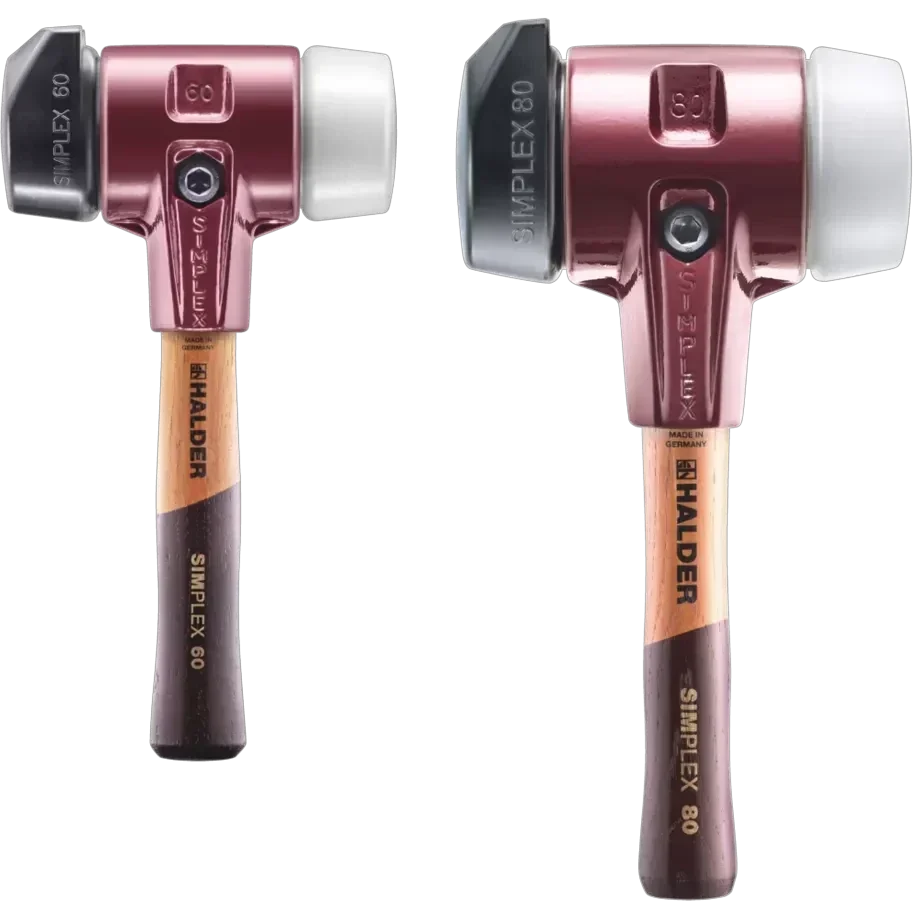 Halder Simplex soft-face mallet, cast iron housing - "Stand-Up" / Superplastic - Short Handle