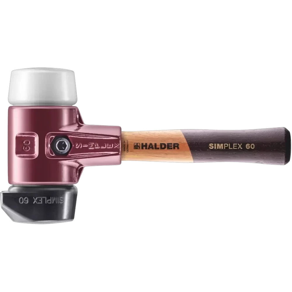 Halder Simplex soft-face mallet, cast iron housing - "Stand-Up" / Superplastic - Short Handle