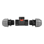 In-Line BSPF Valve with 2 x 20mm MDPE Straight Connectors
