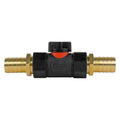 In-Line BSPF Valve with 2 x 19mm Brass Barb Connectors