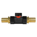In-Line BSPF Valve with 2 x 19mm Brass Barb Connectors