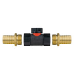 In-Line BSPF Valve with 2 x 19mm Brass Barb Connectors