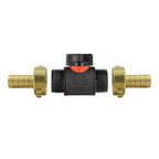 In-Line BSPM Valve with 2 x 13mm Brass Barb Connectors