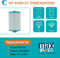 Replacement Filter Cartridge for Pleatco PSG25P4, Unicel 4CH-20, Filbur FC-0185