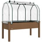 48" x 22" x 46" Raised Garden Bed with PE Cover, Brown