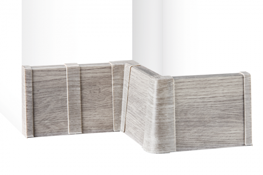 PVC Skirting Board Cable Cover 75 MM x 2500 MM Length Flexible Edge Wood Effect Profile Hi Line