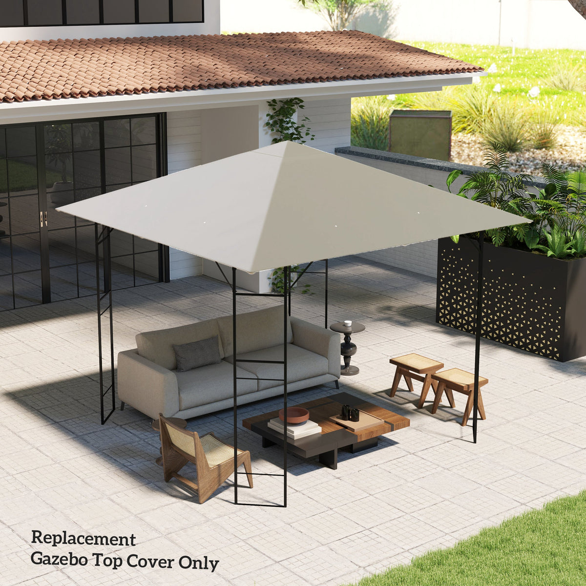 3 x 3m Gazebo Replacement Cover with Drain Holes, Grey