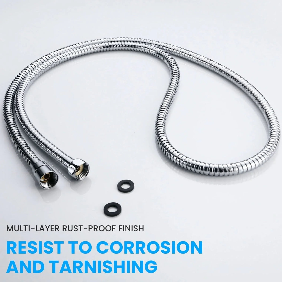 VeeBath Essentials Flexible Stainless Steel Shower Hose - Chrome