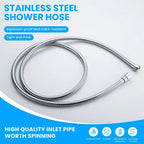 VeeBath Essentials Flexible Stainless Steel Shower Hose - Chrome