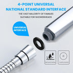 VeeBath Essentials Flexible Stainless Steel Shower Hose - Chrome