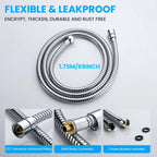 VeeBath Essentials Flexible Stainless Steel Shower Hose - Chrome