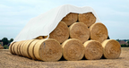 Hay Tarp Cover with Hand Straps, 12 mil Black/White Medium Duty Poly