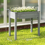 Wooden Elevated Planter Box with Liner for Garden Use