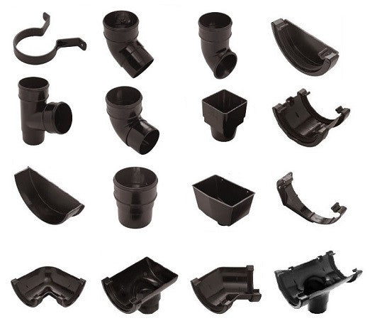 Gutter and Downpipe - Black Round