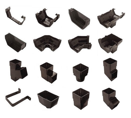 Gutter and Downpipe - Black Square
