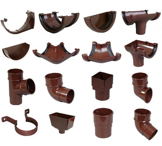 Gutter and Downpipe - Brown Round