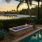HPC Fire Rectangle Flat Fire Pit H-Burner Kit (On/Off Electronic Ignition)