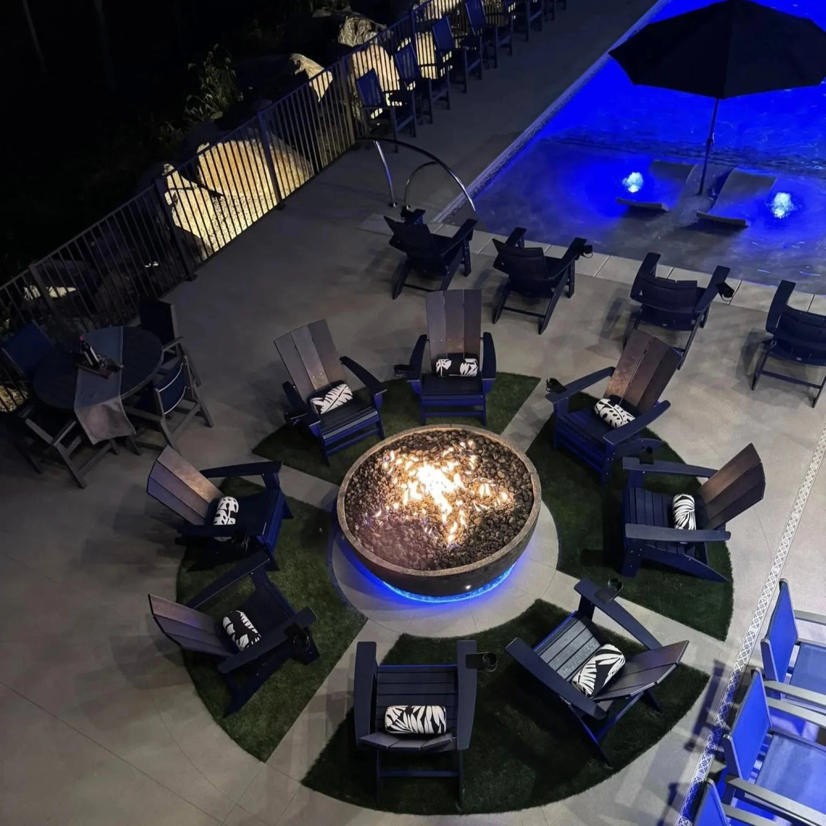 HPC Fire Round Flat Fire Pit Burner Kit (On/Off Electronic Ignition)