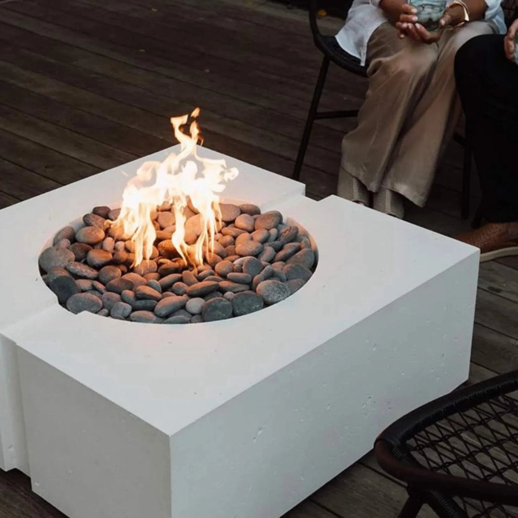 HPC Fire Round Flat Torpedo Fire Pit Burner Kit (On/Off Electronic Ignition)