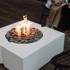 HPC Fire Round Flat Torpedo Fire Pit Burner Kit (On/Off Electronic Ignition)