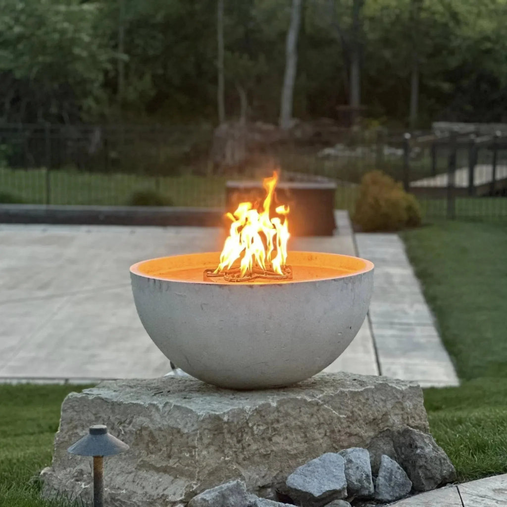 HPC Fire Round Flat Torpedo Fire Pit Burner Kit (On/Off Electronic Ignition)