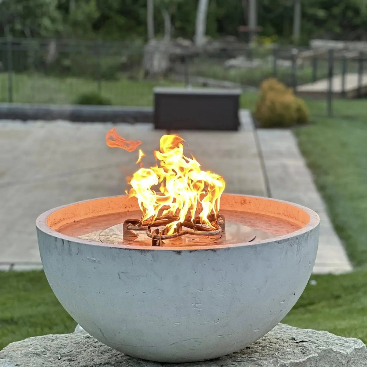 HPC Fire Round Flat Torpedo Fire Pit Burner Kit (On/Off Electronic Ignition)