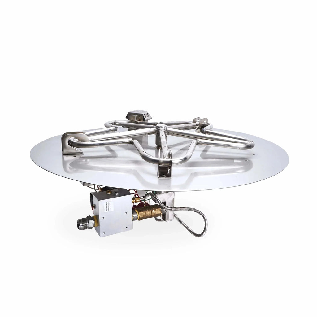 HPC Fire Round Flat Fire Pit Burner Kit (On/Off Electronic Ignition)