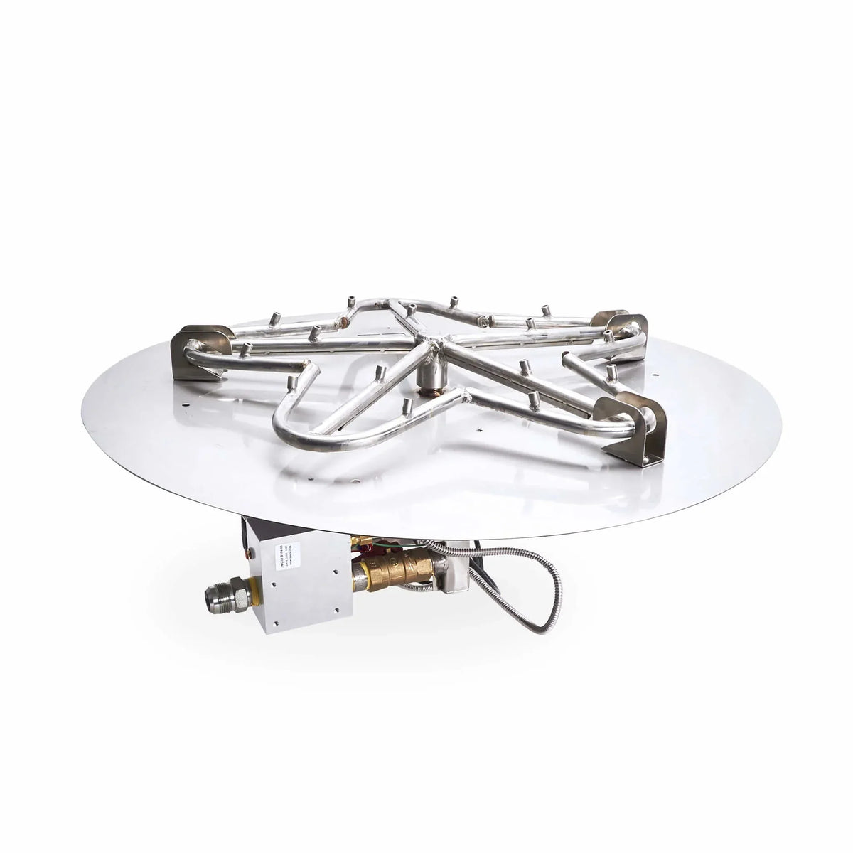 HPC Fire Round Flat Torpedo Fire Pit Burner Kit (On/Off Electronic Ignition)