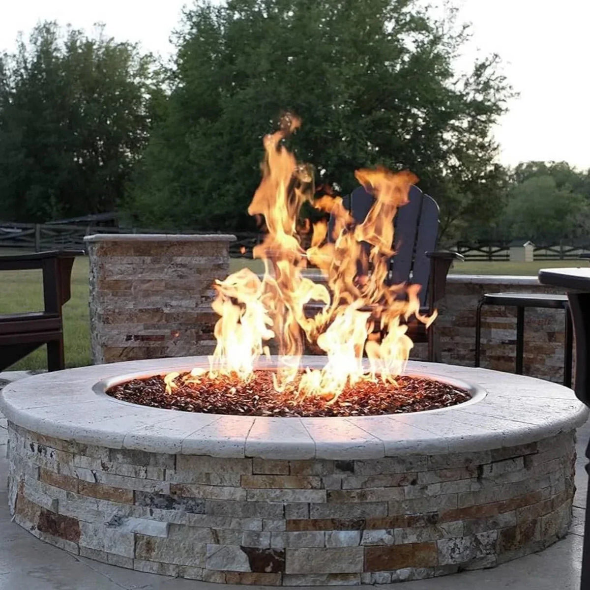 Round Drop-In On/Off Electronic Ignition Fire Pit Burner Kit by HPC Fire