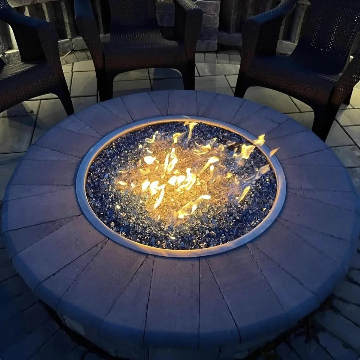 Round Drop-In On/Off Electronic Ignition Fire Pit Burner Kit by HPC Fire