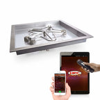 Square Drop-In Hi/Lo Electronic Ignition Fire Pit Burner Kit by HPC Fire